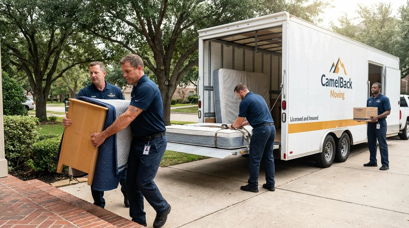 Crew loading residential truck for cross-state move from Augusta, GA